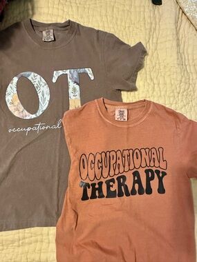 Occupational Therapy comfort colors T shirts (two)